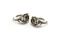 The King Ring Setting, 1 Antique Silver Plated Ring Setting with Pad Size (12x10mm) U044