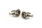 The King Ring Setting, 1 Antique Silver Plated Ring Setting with Pad Size (12x10mm) U044