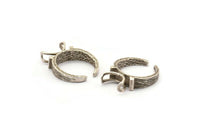 Antique Silver Ring Setting, 1 Antique Silver Plated Brass Ring Settings With 2 Claws, Ring Blanks (21x27x1.6mm) U112