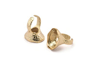 Duke Ring Settings, 1 Gold Plated Duke Ring Setting with Pad Size 24x18mm U046 Q0247