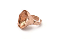 Duke Ring Settings, 1 Rose Gold Plated Duke Ring Setting with Pad Size 24x18mm U046 Q0247