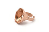 Duke Ring Settings, 1 Rose Gold Plated Duke Ring Setting with Pad Size 24x18mm U046 Q0247
