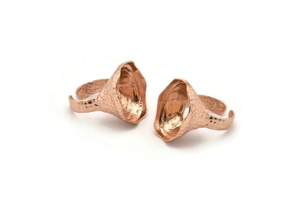Duke Ring Settings, 1 Rose Gold Plated Duke Ring Setting with Pad Size 24x18mm U046 Q0247