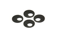 Siyah Yuvarlak Charm, 1 Delikli 12 Oksitlenmiş Siyah Pirinç Yuvarlak Charm (13x0,80 mm) M01645