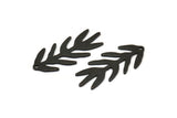 Siyah Dal Tılsımı, 1 Delikli 6 Oksitlenmiş Siyah Pirinç Dal Tılsımı, Yaprak Tılsımı Küpeler (30x13x0,80 mm) M01693