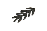 Siyah Dal Tılsımı, 1 Delikli 6 Dokulu Oksitlenmiş Siyah Pirinç Dal Tılsımı, Yaprak Tılsımı Küpeler (30x13x0,80 mm) M01691 H1021