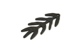 Siyah Dal Tılsımı, 1 Delikli 6 Dokulu Oksitlenmiş Siyah Pirinç Dal Tılsımı, Yaprak Tılsımı Küpeler (30x13x0,80 mm) M01691 H1021