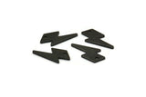 Siyah Şimşek Tılsımı, 24 Oksitlenmiş Siyah Pirinç, 1 Delikli Siyah Şimşek Cıvatası Tılsımı, Damgalama Boşlukları (17x8x1mm) M01697