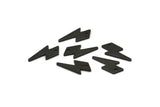 Siyah Şimşek Tılsımı, 24 Oksitlenmiş Siyah Pirinç, 1 Delikli Siyah Şimşek Cıvatası Tılsımı, Damgalama Boşlukları (17x8x1mm) M01697