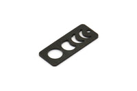 Siyah Dikdörtgen Charm, 1 Delikli 6 Dokulu Oksitlenmiş Siyah Pirinç Ay Evreleri Charm'ı (25x10x0,80 mm) M01991