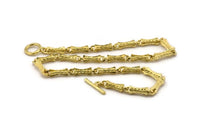 Brass Necklace Chain, Raw Brass Rope Chain Necklace, Chain Choker Necklace (45cm - 17.7 inc) 25x4.5mm N1837