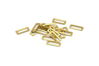 Brass Rectangle Connector, 25 Raw Brass Rectangle Connector Findings (15x6mm)  Brs 3043 B0036