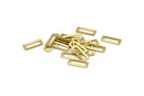 Brass Rectangle Connector, 25 Raw Brass Rectangle Connector Findings (15x6mm)  Brs 3043 B0036