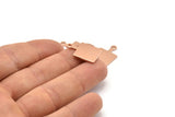 Rose Gold Square Charm, 4 Rose Gold Plated Brass Square Charms With 1 Loop, Earring, Findings (21x14x1mm) D0753 Q0782