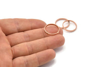 18mm Circle Connectors - 10 Rose Gold Plated Brass Circle Connectors (18x0.8x2mm) D0310 Q0631
