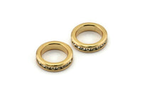 Zircon Rondelle Bead, 1 Gold CZ Zircon Rondelle Beads (14x3mm) BS 1727 Q0437