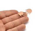 Rose Gold Hand Charm, 4 Rose Gold Plated Brass Hand Charms With 1 Hole, Earrings, Findings (24x17x1mm) D1137 Q0894