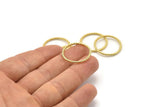 Brass Circle Connector, 6 Raw Brass Circle Connectors Closed Ring (23x2mm) N1813