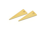 Tiny Necklace Triangle, 6 Gold Plated Triangle Charms (28x10x0.80mm) A0793 Q0263