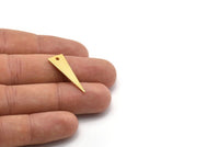 Tiny Necklace Triangle, 6 Gold Plated Triangle Charms (28x10x0.80mm) A0793 Q0263