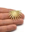 Gold Sun Earring, 2 Gold Plated Brass Sunshine Stud Earrings (38x28mm) N0706 Q0802