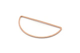 Rose Gold Half Moon, 6 Rose Gold Plated Brass Semi Circle Connectors (22x45x1mm) D1276 Q0903