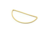 Gold Half Moon, 6 Gold Plated Brass Semi Circle Connectors (22x45x1mm) D1276 Q0903