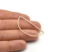 Gold Half Moon, 6 Gold Plated Brass Semi Circle Connectors (22x45x1mm) D1276 Q0903