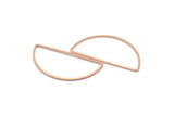 Rose Gold Half Moon, 6 Rose Gold Plated Brass Semi Circle Connectors (22x45x1mm) D1276 Q0903
