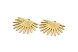 Gold Sun Charm, Gold Plated Brass Sunshine Charms With 1 Loop, Pendants, Earrings (38x31x2mm) N0720 Q0806