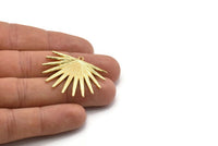 Gold Sun Charm, Gold Plated Brass Sunshine Charms With 1 Loop, Pendants, Earrings (38x31x2mm) N0720 Q0806