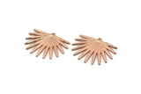 Rose Gold Sun Charm,  Rose Gold Plated Brass Sunshine Charms With 1 Loop, Pendants, Earrings (38x31x2mm) N0720 Q0806