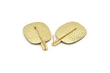 Gold Earring Post, 2 Posts Gold Plated Brass Textured Earrings (43x28x0.80mm) N0710 Q0803