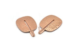 Rose Gold Earring Post, 2 Posts Rose Gold Plated Brass Textured Earrings (43x28x0.80mm) N0710 Q0803