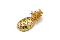 Gold Plated Pineapple - 1 Gold Plated Brass Pineapple Pendant (30x13.4x6.3mm) N0250 Q0117
