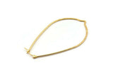 Gold Drop Earring, 2 Gold Plated Brass Drop Wire Earring Findings (68x40x1mm) D1315 Q0940