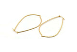 Gold Drop Earring, 2 Gold Plated Brass Drop Wire Earring Findings (68x40x1mm) D1315 Q0940