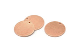 Rose Gold Round Tag, 2 Rose Gold Plated Brass Textured Round Stamping Blanks With 1 Hole, Charms, Pendants, Findings (21x1mm) D0763