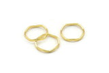 Gold Circle Rings, 24 Gold Lacquer Plated Brass Wavy Circle Rings, Charms (16.5x0.80x1.5mm) BS 1759 Q0393