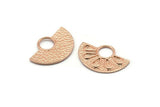Semi Circle Pendant, 2 Rose Gold Plated Brass Semi Circle Pendants (28x19mm) A0212 Q0491