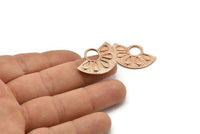 Semi Circle Pendant, 2 Rose Gold Plated Brass Semi Circle Pendants (28x19mm) A0212 Q0491