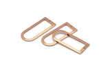 D Shape Rings, 6 Rose Gold Plated Brass D Shape Connectors, Rings  (30x13x1mm) BS 1730 Q0371