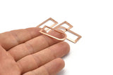 D Shape Rings, 6 Rose Gold Plated Brass D Shape Connectors, Rings  (30x13x1mm) BS 1730 Q0371