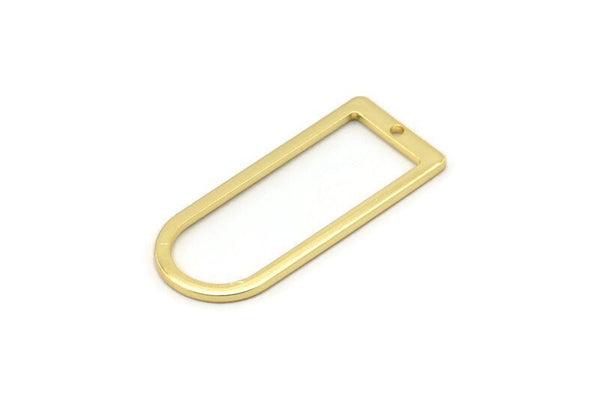 D Shape Rings, 6 Gold Plated Brass D Shape Connectors, Rings  (30x13x1mm) BS 1730 Q0371