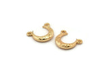 Gold Moon Charm, 6 Gold Plated Textured Horn Charms, Pendant, Jewelry Finding (12x3.50x3mm) N0268 Q0204