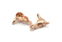Huge Ox Pendant, Rose Gold Plated Large Ox Head Skull Charms, Pendants (28x26mm) N0403 Q0209