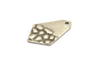 Silver Diamond Charm, 12 Antique Silver Plated Brass Diamond Charms With 1 Hole, Earrings, Findings (20x13x0.80mm) D1189