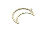Crescent Moon Charm, 12 Antique Silver Plated Brass Crescent Moon Charms With 1 Loop (25x8.5x1mm) E101 H1229