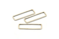 Gümüş Dikdörtgen Konnektör, 25 Antik Gümüş Kaplamalı Pirinç Açık Dikdörtgen Konnektör (7x26x1mm) D0166 H1200