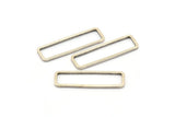 Gümüş Dikdörtgen Konnektör, 25 Antik Gümüş Kaplamalı Pirinç Açık Dikdörtgen Konnektör (7x26x1mm) D0166 H1200